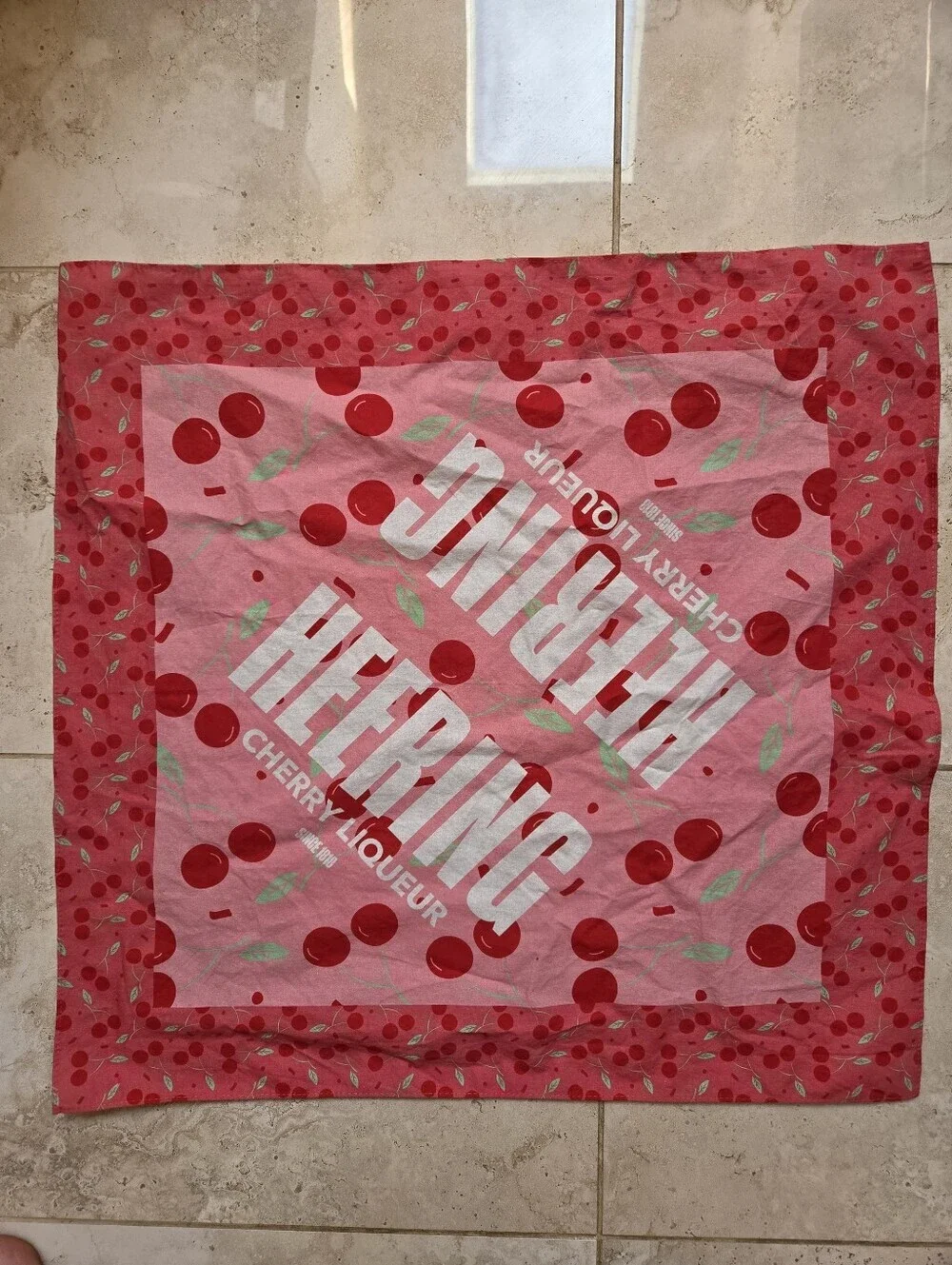 Cherry Liqueur Cherry Print Bandana Scarf Pink Coquette Y2K Retro